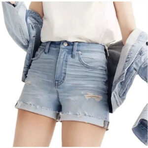 Madewell High-Rise Denim‎ Shorts in Light Wash Blue Size US 33